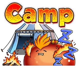 👬 Camp cắm trại, lều, ngủ, lửa, hoạt hình, giọt telegram sticker