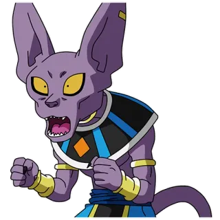 🙀 Beerus Dragon Ball Super Beerus, Dragon Ball Super, anime, dibujos animados, personaje ficticio, Dios de la Destrucción whatsapp sticker