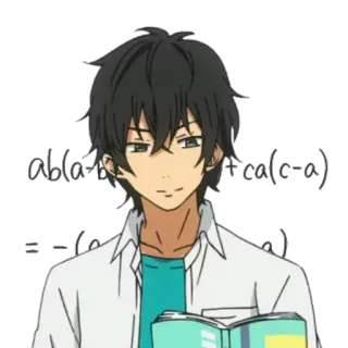 🍙 abla + b sqrt(c-a) = -b sqrt(c-a) Anime, Matemática, Equação, Personagem, Mangá telegram sticker