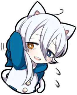 😅 Anime, Kot, Kawaii, Słodkie, Naklejka telegram sticker