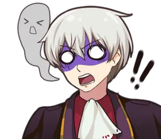 😰 Anime, Desenho animado, Fantasma, Assustado, Chocado, Expressão whatsapp sticker