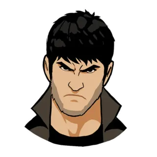 😠 cartoon, man, angry, portrait telegram sticker