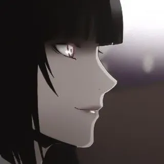 🃏 动漫女孩, 侧脸, 黑发, 女人, 漫画, 卡通 telegram sticker
