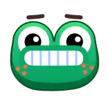 😬 żaba, kreskówka, śmieszne, słodkie, zwierzę, emoji telegram sticker