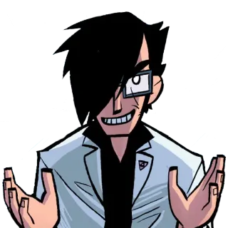 😏 Lucas Lee Scott Pilgrim vs. the World villain, evil, skeptic, second ex, Scott Pilgrim, movie telegram sticker