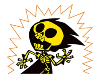 😫 Scheletro, Cartone animato, Spaventoso, Halloween, Terrificante telegram sticker