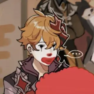 🤡 Tartaglia Genshin Impact clown, anime, gioco, tartaglia, childe, genshin telegram sticker