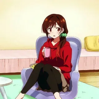 ❤️ Chizuru Ichinose Rent-A-Girlfriend Anime, Chizuru Ichinose, Rent-a-Girlfriend, Dessin animé, Femme, Assise whatsapp sticker