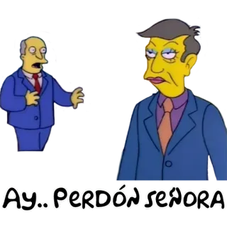 😦 Ay.. PERDÓN SEÑORA scuse, I Simpson, cartoni animati, umorismo telegram sticker