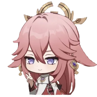 ✌️ Yae Miko Genshin Impact Anime, Videojuego, Dibujos animados, Genshin Impact, Yae Miko telegram sticker