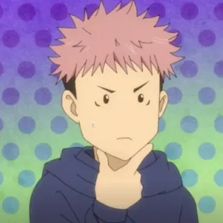 🦨 Yuji Itadori Jujutsu Kaisen Anime, Manga, Pensieroso, Pensare, Personaggio telegram sticker