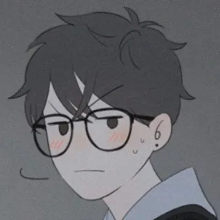 🧸 Anime, Personnage, Homme, Lunettes, Dessin animé telegram sticker