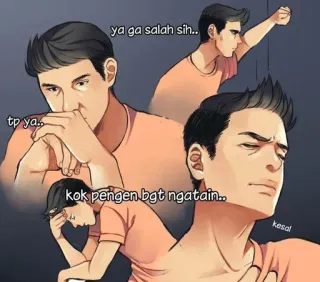 😙 ya ga salah sih.. tp ya.. kok pengen bgt ngatain.. kesal telegram sticker
