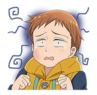 😰 King anime, rei, seven deadly sins, nojo, chateado, desenho animado whatsapp sticker