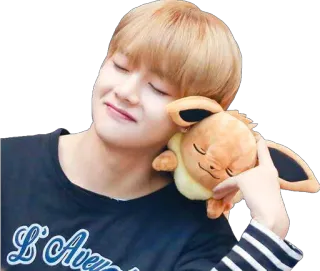 😌 person, eevee, pokemon, plushie, smiling, sleepy telegram sticker