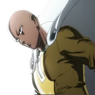 😠 Saitama One-Punch Man Аниме, Герой, Лысый, Супергерой, Ванпанч telegram sticker