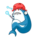 🤒 Cartone animato, Personaggio, Blu, Rosso, Divertente, Adesivo whatsapp sticker