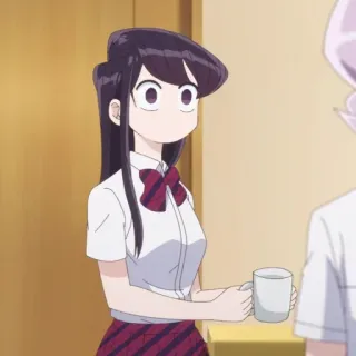 🍬 Komi Komi Can't Communicate Anime, Komi, Komi não consegue se comunicar, Uniforme escolar, Fofa, Garota anime telegram sticker