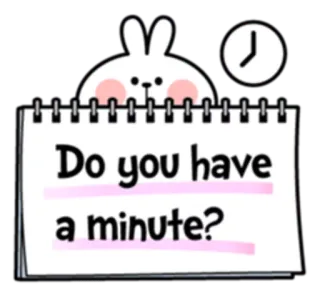 🕕 Do you have a minute? Hase, Frage, Zeit, Notiz, Uhr telegram sticker