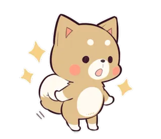 ✨ собака, милый, животное, мультфильм, питомец, каваи, шиба ину telegram sticker