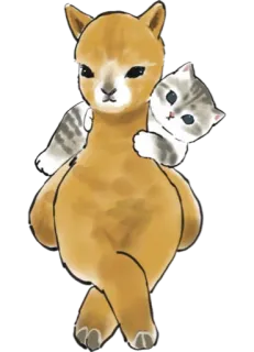 🦙 cat, alpaca, animal, pet, cute, fuzzy telegram sticker