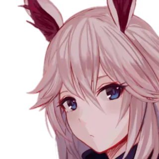 🍙 Anime, Garota, Mangá, Orelhas de coelho, Ilustração telegram sticker