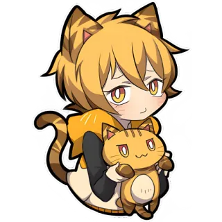 😒 고양이, 애니메이션, 치비, 귀여운, 만화 telegram sticker