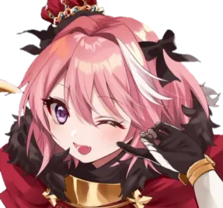 😉 Astolfo Anime, Personagem, cabelo rosa, piscadela telegram sticker
