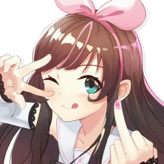 🖕 Anime Mädchen, Stinkefinger, Beleidigung Geste, Cartoon, Kawaii, Digitale Kunst telegram sticker
