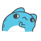 🤭 dessin animé, animal, mignon, autocollant, chat, bleu whatsapp sticker