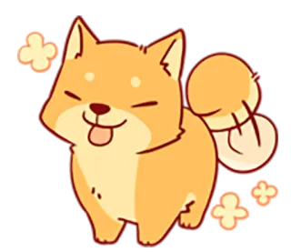 🐶 หมา, ชิบะอินุ, น่ารัก, สัตว์, มีความสุข, คาวาอิ telegram sticker