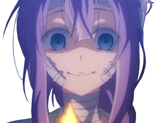 🔥 anime, girl, creepy, scary, character, bandage, manga, smile whatsapp sticker