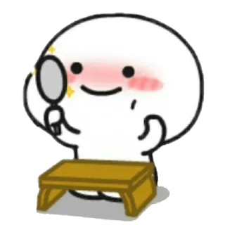 😀 lucu, cermin, makeup, meja, kartun telegram sticker