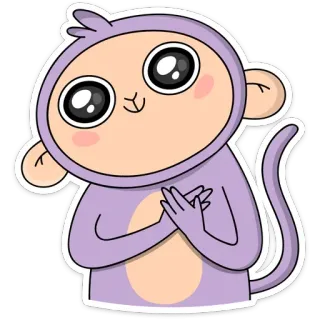 ☺️ Affe, süß, Sticker, Cartoon, Tier, kawaii telegram sticker
