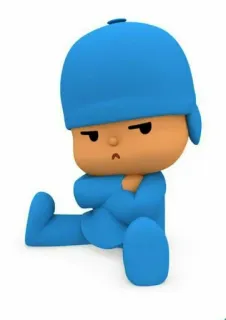 🕳 Pocoyo Desenho animado, Bravo, Personagem, Azul, Frustrado telegram sticker
