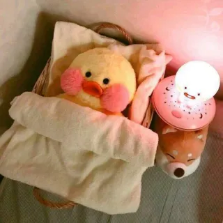 😐 mignon, peluche, canard, renard, lampe telegram sticker