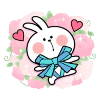 ✳️ thỏ, trái tim, dễ thương, nhãn dán, hoạt hình telegram sticker