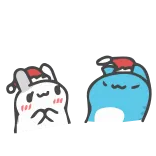 😋 bunny, cat, cartoon, cute, animals, Christmas, hats telegram sticker
