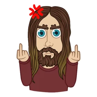 😡 средний палец, оскорбительный, грубый, мультик, гнев, злой telegram sticker