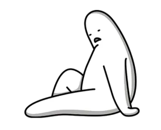 🌫 Мультфильм, Персонаж, Сидя, Абстракция whatsapp sticker