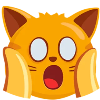 🙀 chat, choqué, surprise, emoji, dessin animé, effrayé, kawaii telegram sticker