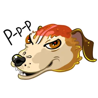 😡 P-P-P chien, en colère, animal, dessin animé, autocollant telegram sticker