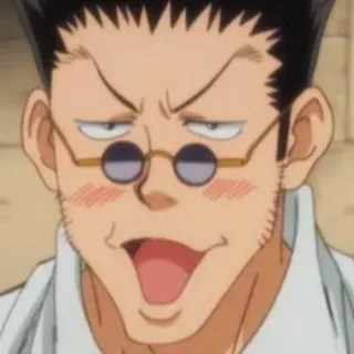 🇯🇵 Leorio Paladiknight Hunter x Hunter anime, character, leorio, hunter x hunter, glasses, facial expression telegram sticker