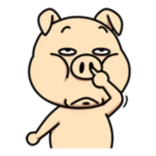 😒 schwein, cartoon, albern, lustig, tier, illustration telegram sticker