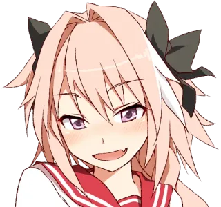 😘 Astolfo Fate/Apocrypha Anime, Trap, Fofo, Cabelo rosa, Uniforme escolar telegram sticker