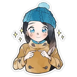 ☺️ Garota anime, Desenho animado, Bonito, Brilho, Inverno, Quente telegram sticker