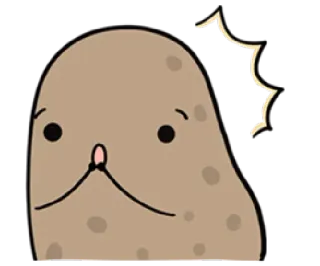😯 potato, cartoon, cute, food, vegetable, kawaii, animated, sticker telegram sticker