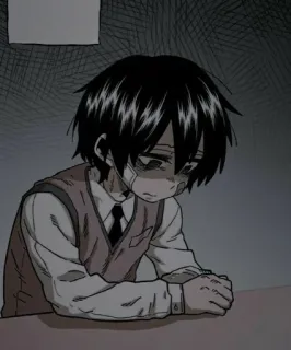 🖤 traurig, Anime, Manga, Junge, Schule whatsapp sticker