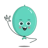 👋 Luftballon, Cartoon, Niedlich, Fröhlich, Gesicht telegram sticker