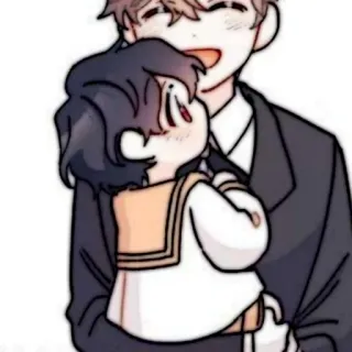 🧸 Desenho animado, Fofo, Amor, Casal, Abraço, Anime whatsapp sticker